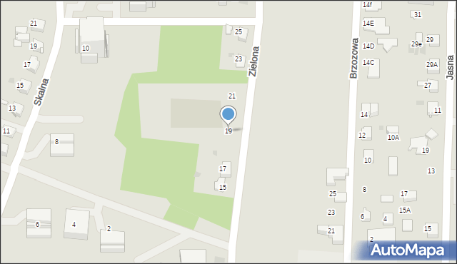 Mikołów, Zielona, 19, mapa Mikołów