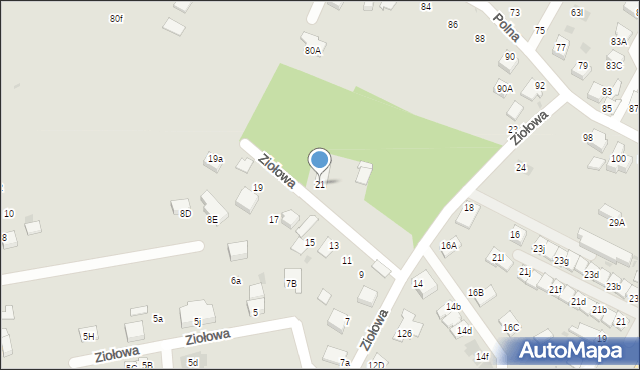 Mikołów, Ziołowa, 21, mapa Mikołów