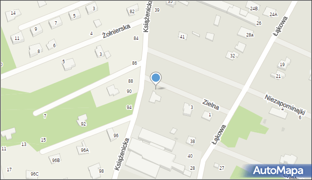 Milanówek, Zielna, 7, mapa Milanówek