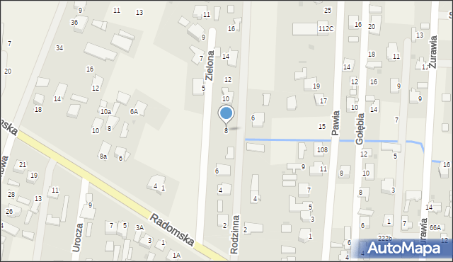 Milejowice, Zielona, 8, mapa Milejowice