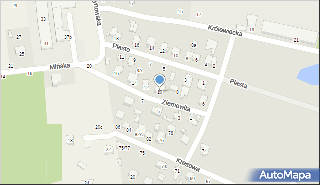 Mińsk Mazowiecki, Ziemowita, 10, mapa Mińsk Mazowiecki