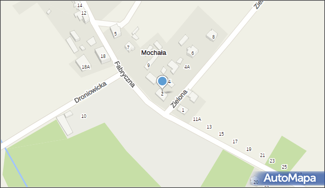 Mochała, Zielona, 2, mapa Mochała