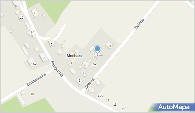 Mochała, Zielona, 6, mapa Mochała