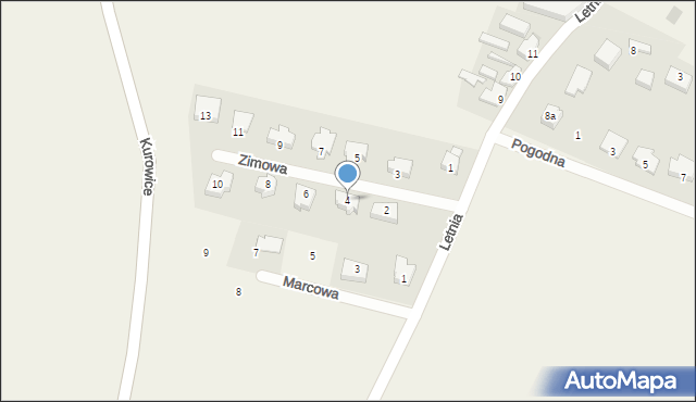 Modła, Zimowa, 4, mapa Modła