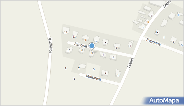 Modła, Zimowa, 6, mapa Modła