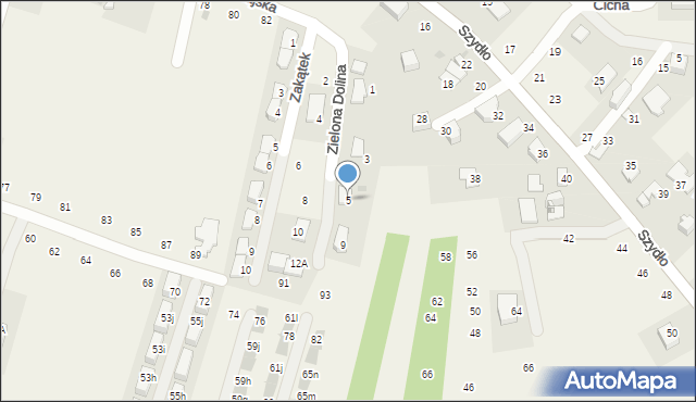 Modlnica, Zielona Dolina, 5, mapa Modlnica