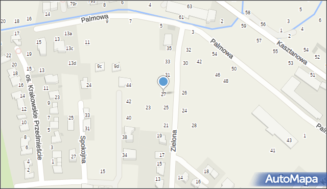 Modlniczka, Zielona, 27, mapa Modlniczka