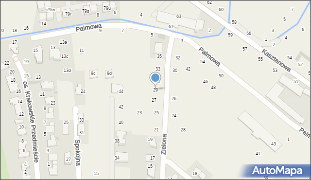 Modlniczka, Zielona, 29, mapa Modlniczka