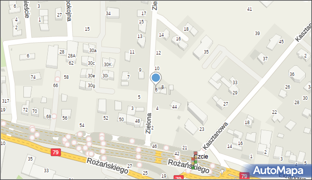 Modlniczka, Zielona, 6, mapa Modlniczka