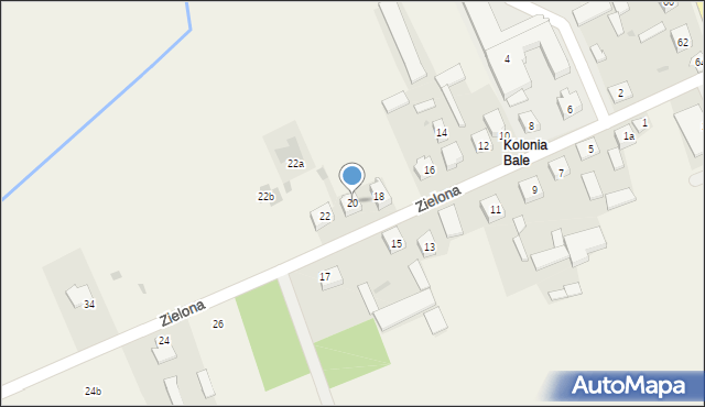 Mokobody, Zielona, 20, mapa Mokobody