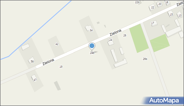 Mokobody, Zielona, 24b, mapa Mokobody