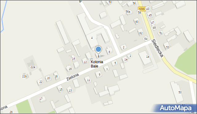 Mokobody, Zielona, 8, mapa Mokobody