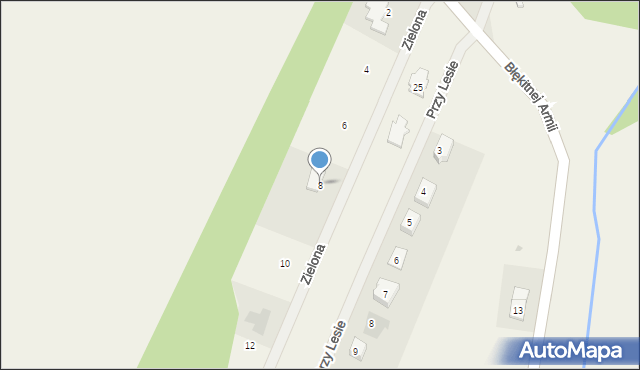 Mokre, Zielona, 8, mapa Mokre
