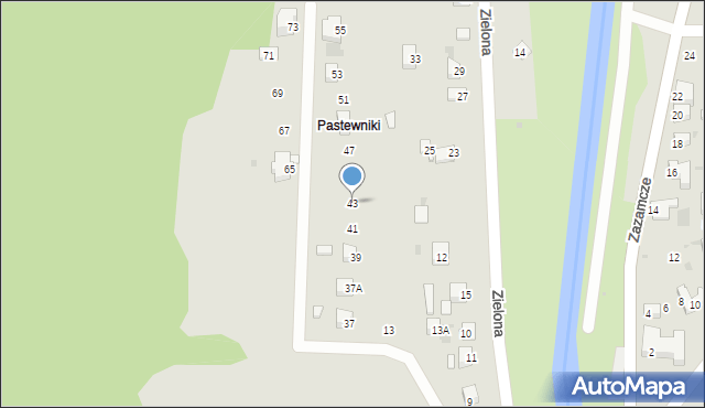 Muszyna, Zielona, 43, mapa Muszyna