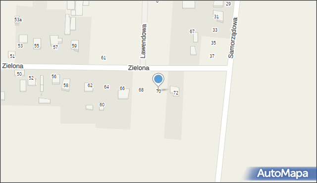 Mykanów, Zielona, 70, mapa Mykanów