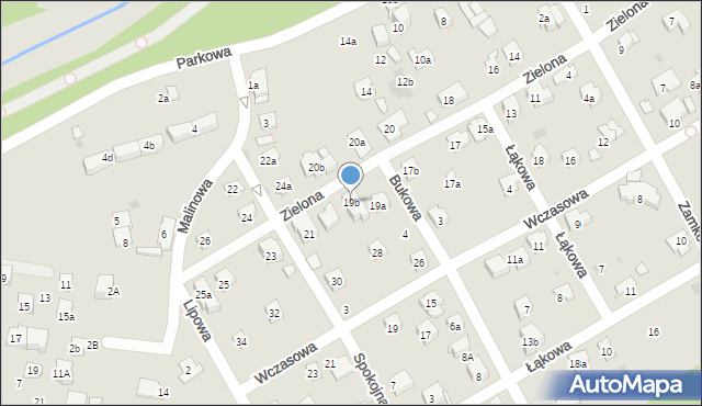 Myślenice, Zielona, 19b, mapa Myślenice