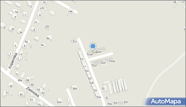 Mysłowice, Zielnioka Andrzeja, 52pb, mapa Mysłowice