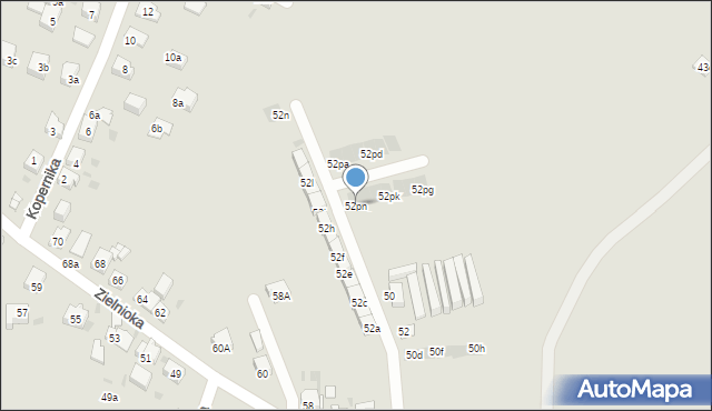 Mysłowice, Zielnioka Andrzeja, 52pn, mapa Mysłowice