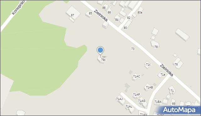 Mysłowice, Zielnioka Andrzeja, 79ca, mapa Mysłowice