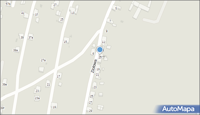 Mysłowice, Ziołowa, 15, mapa Mysłowice