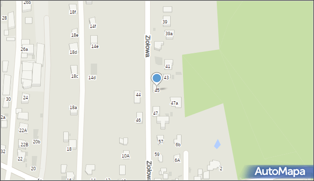 Mysłowice, Ziołowa, 45, mapa Mysłowice