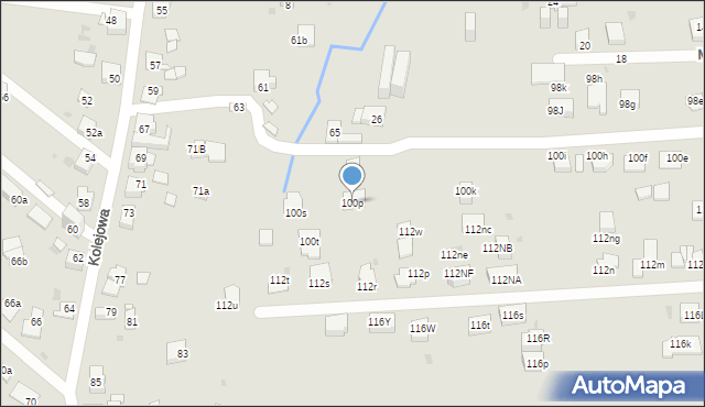 Mysłowice, Ziętka Jerzego, gen., 100p, mapa Mysłowice