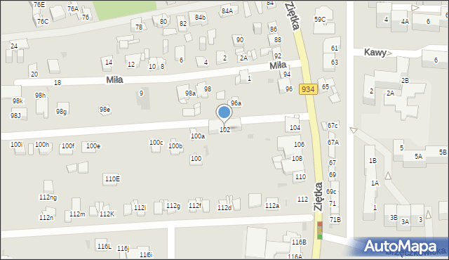Mysłowice, Ziętka Jerzego, gen., 102, mapa Mysłowice