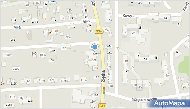 Mysłowice, Ziętka Jerzego, gen., 106, mapa Mysłowice