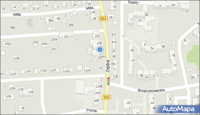 Mysłowice, Ziętka Jerzego, gen., 110, mapa Mysłowice