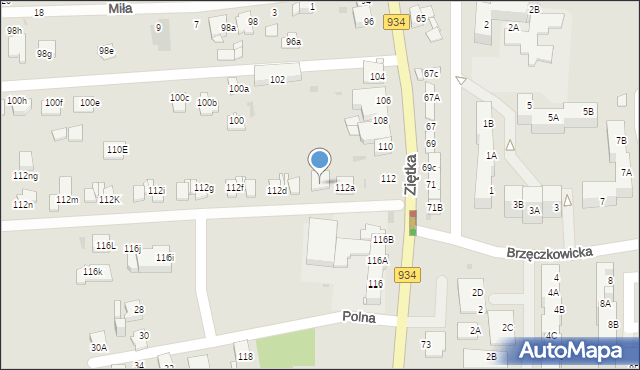Mysłowice, Ziętka Jerzego, gen., 112b, mapa Mysłowice