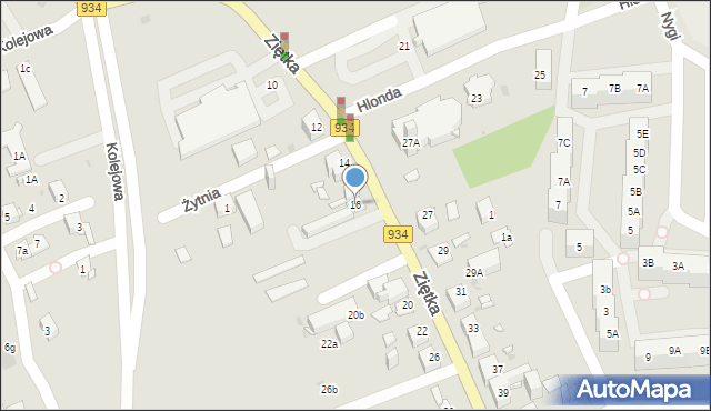 Mysłowice, Ziętka Jerzego, gen., 16, mapa Mysłowice