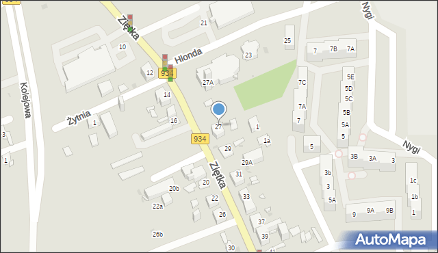 Mysłowice, Ziętka Jerzego, gen., 27, mapa Mysłowice