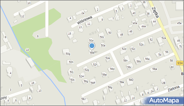 Mysłowice, Ziętka Jerzego, gen., 50b, mapa Mysłowice