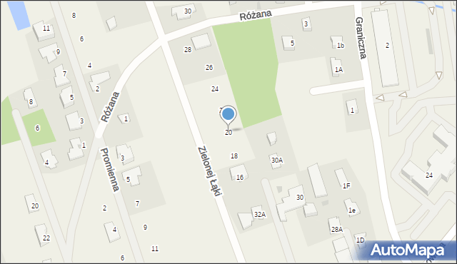 Nadarzyn, Zielonej Łąki, 20, mapa Nadarzyn