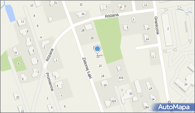 Nadarzyn, Zielonej Łąki, 22, mapa Nadarzyn