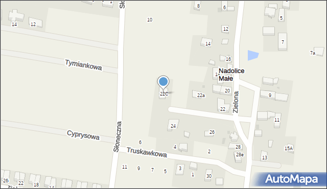 Nadolice Małe, Zielona, 22C, mapa Nadolice Małe