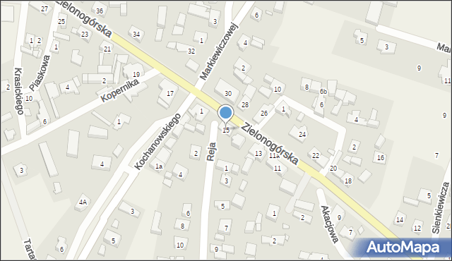 Niedoradz, Zielonogórska, 15, mapa Niedoradz