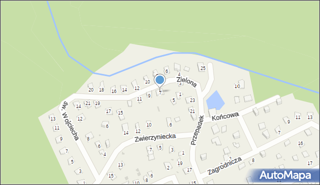 Nienawiszcz, Zielona, 7, mapa Nienawiszcz