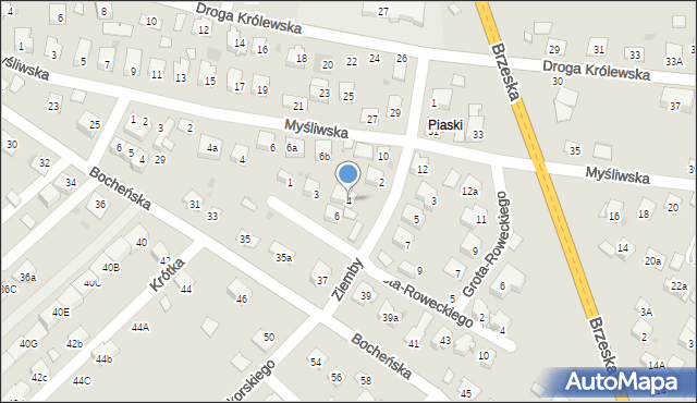 Niepołomice, Ziemby Franciszka, 4, mapa Niepołomice