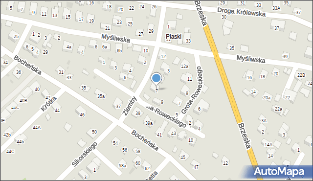 Niepołomice, Ziemby Franciszka, 7, mapa Niepołomice