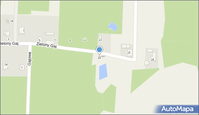 Nowa Bukówka, Zielony Gaj, 14, mapa Nowa Bukówka