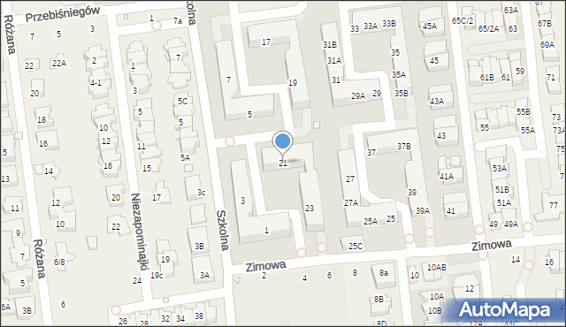 Nowa Iwiczna, Zimowa, 21, mapa Nowa Iwiczna