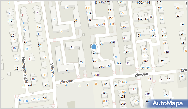 Nowa Iwiczna, Zimowa, 27B, mapa Nowa Iwiczna