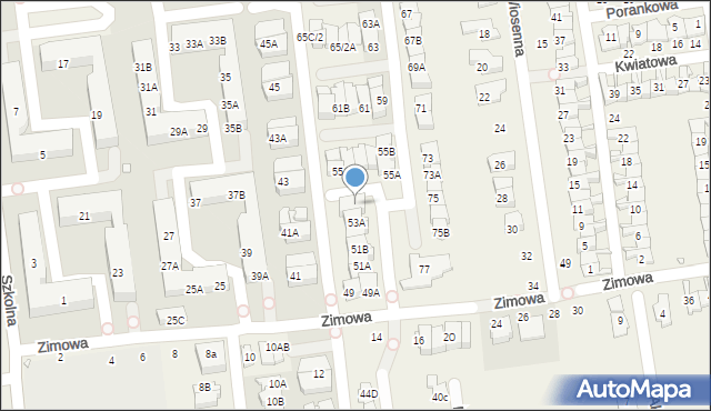 Nowa Iwiczna, Zimowa, 53B/1, mapa Nowa Iwiczna