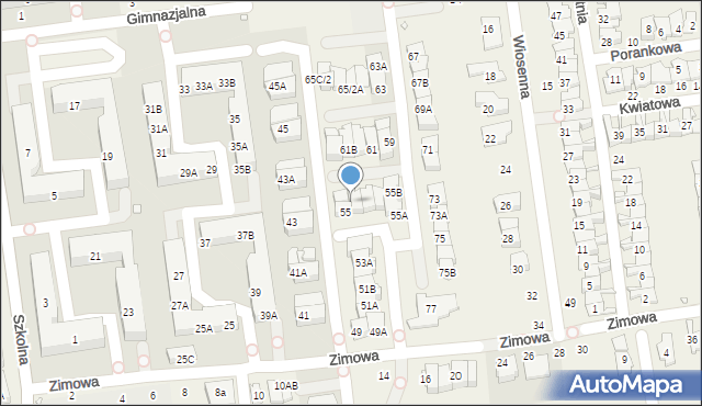 Nowa Iwiczna, Zimowa, 57B, mapa Nowa Iwiczna