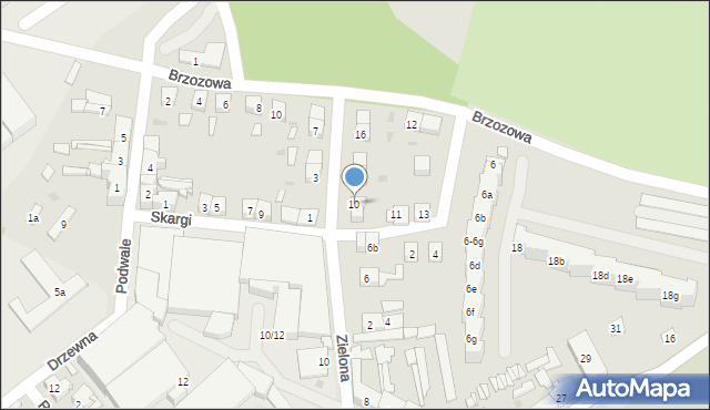 Nowa Sól, Zielona, 10, mapa Nowa Sól