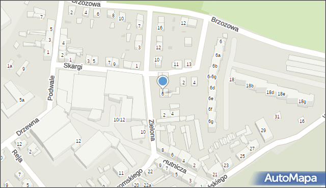 Nowa Sól, Zielona, 6, mapa Nowa Sól