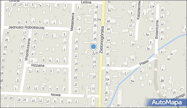 Nowa Sól, Zielonogórska, 21, mapa Nowa Sól