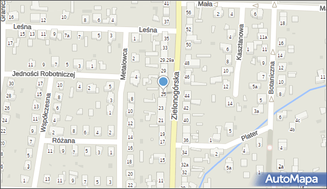 Nowa Sól, Zielonogórska, 25, mapa Nowa Sól