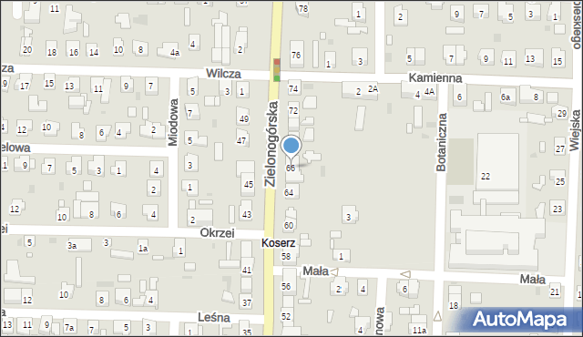 Nowa Sól, Zielonogórska, 66, mapa Nowa Sól